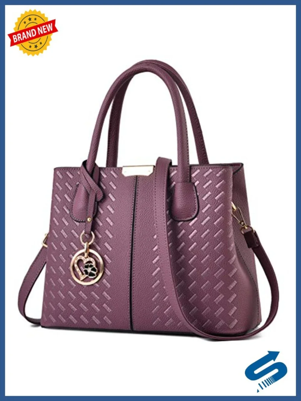 PU Leather Top Handle Satchel Tote Shoulder Bag Crossbody